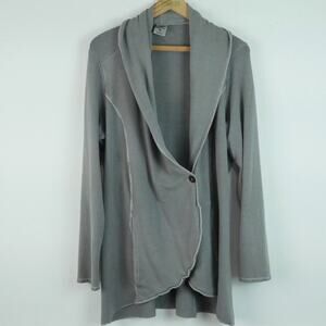 Earth Creations Dove Coat XL Gray Asymmetric Lagenlook Organic Bamboo Boho Soft